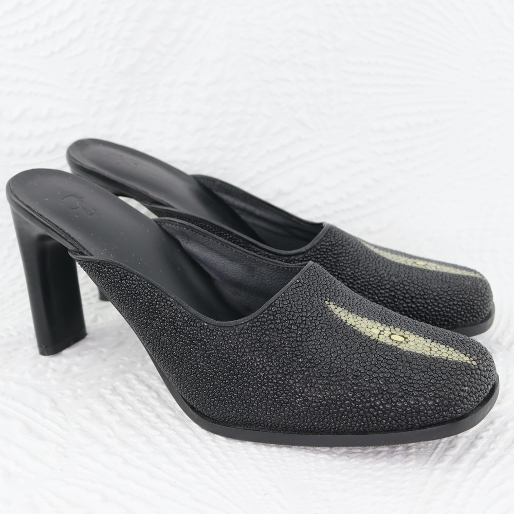 JC Immortal Leather Genuine Stingray Skin mules